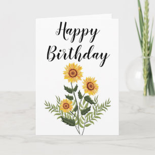 Tuin Zonnebloem Schets Happy Birthday Kaart