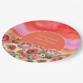 Tuin Zonsopgang Roze Sinaasappel Modern Bloemen Br Papieren Bordje (Gekanteld)