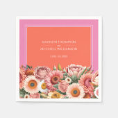 Tuin Zonsopgang Roze Sinaasappel Modern Bloemen Br Servet (Voorkant)