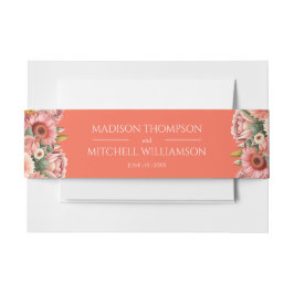 Tuin Zonsopgang Roze Sinaasappel Modern Bloemen Br Uitnodigingen Wikkel