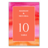 Tuin Zonsopgang Roze Sinaasappel Waterverf Bruilof Kaart (Voorkant)