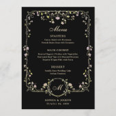 tuin zwart | Luxe kleurrijke bruiloft Menu (Voorkant)