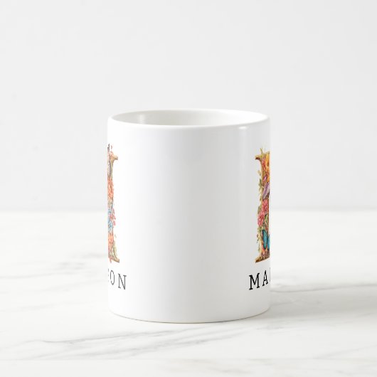 Tuinalfabet Letter M Monogram Koffie Mok (Center)