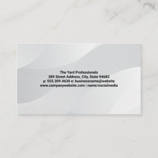 tuinarchitect die het gazon legt visitekaartje (Achterkant)