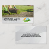 tuinarchitect die het gazon legt visitekaartje (Voorkant / Achterkant)