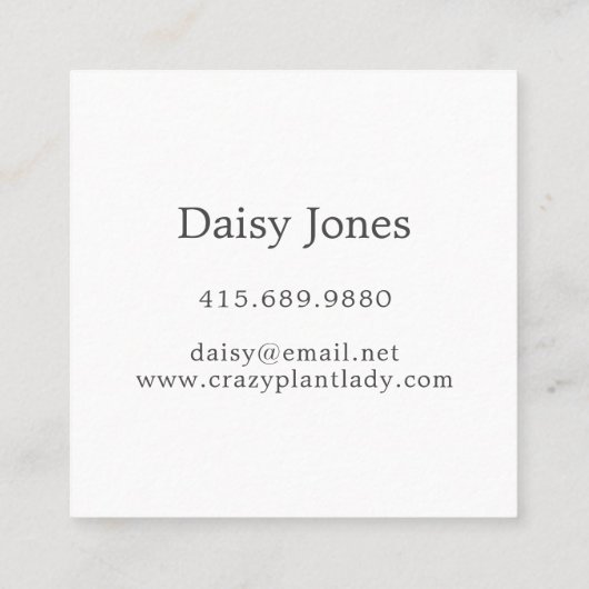 Tuinarchitect Landscaper Greenery Vierkante Visitekaartje (Achterkant)