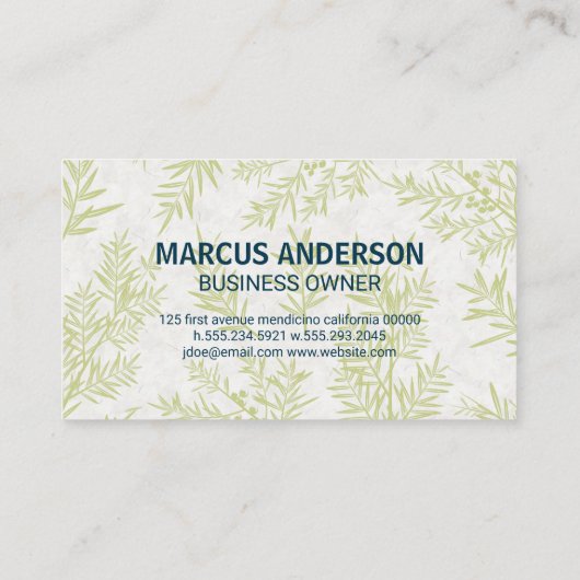 tuinarchitect | Tree Logo | bladpatroon Visitekaartje (Achterkant)