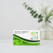 Tuinarchitectuur Gereedschap | Blauw Boord Groene  Visitekaartje (Staand voorkant)