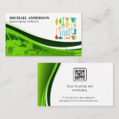 Tuinarchitectuur Gereedschap | Blauw Boord Groene  Visitekaartje (Voorkant / Achterkant)