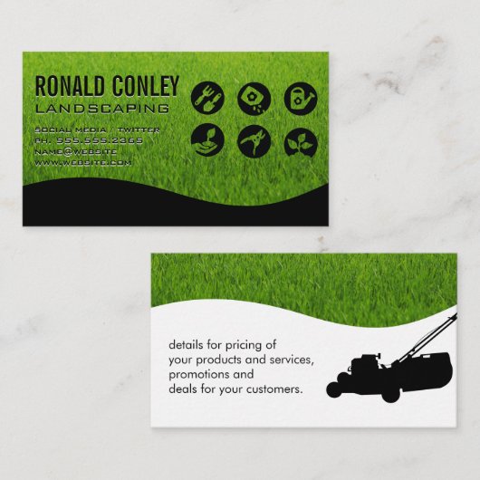 Tuinarchitectuur Tuingereedschap | Gras Visitekaartje (Voorkant / Achterkant)