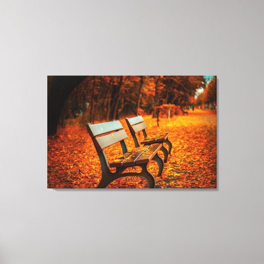 Tuinbanken in de herfst Canvas Print (Voorkant)