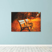 Tuinbanken in de herfst Canvas Print (Insitu (Houten vloer))