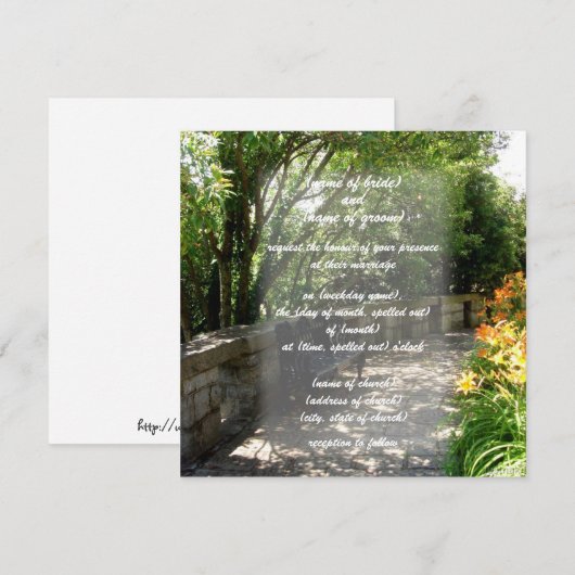 tuinbankuitnodiging kaart (Voorkant / Achterkant)