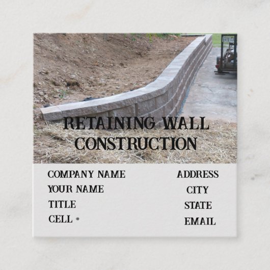 Tuinbed Bouw Muur Bouw Bodemsteun Vierkante Visitekaartje (Voorkant)