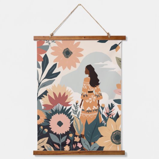 tuinbeschouwing hangend wandkleed (Voorkant)