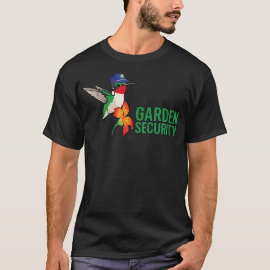 Tuinbeveiliging Grappige Kolibrie T-shirt (Voorkant)