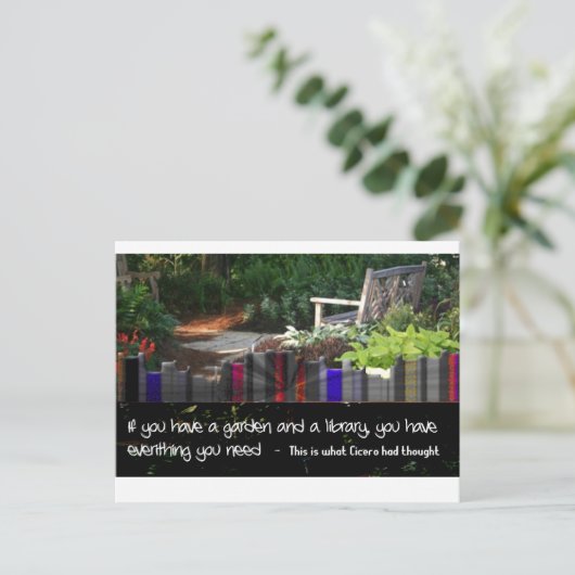 Tuinbibliotheek Briefkaart (Staand voorkant)