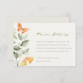 Tuinblad Vlinders Trouwdetails Mooie Tuin Informatiekaartje (Voorkant / Achterkant)