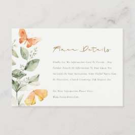 Tuinblad Vlinders Trouwdetails Mooie Tuin Informatiekaartje