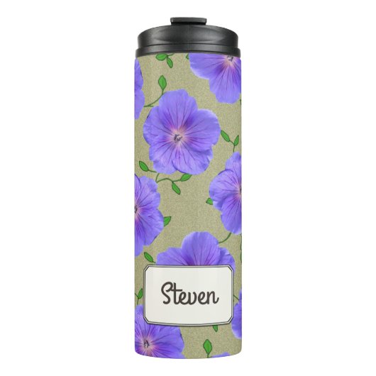 Tuinblauwe bloem Botanische benaming Thermosbeker (Voorkant)