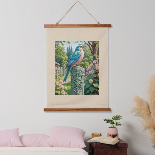 tuinblauwvogel hangend wandkleed (Slaapkamer)