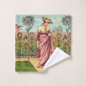 Tuinbloem Antiek Bad Handdoek (Wasdoekje)