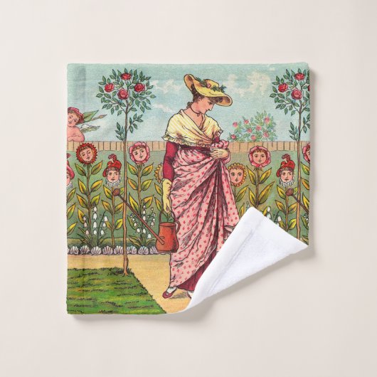 Tuinbloem Antiek Bad Handdoek (Wasdoekje)