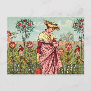 Tuinbloem Antiek Briefkaart