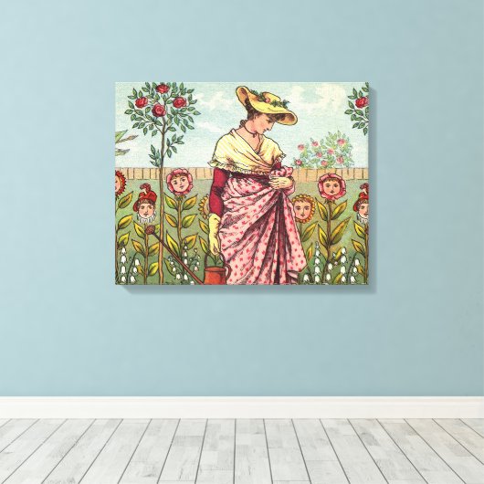 Tuinbloem Antiek Canvas Afdruk (Insitu (Houten vloer))