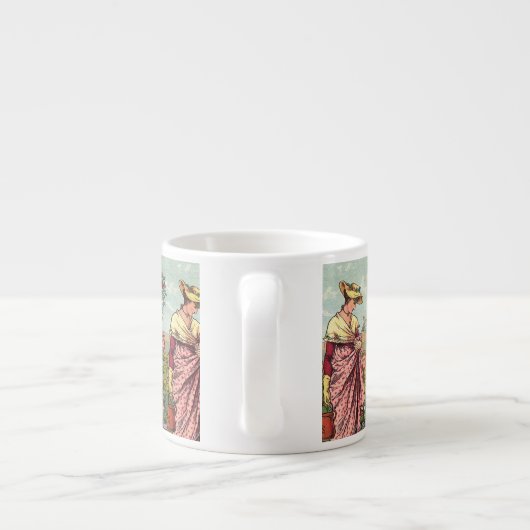 Tuinbloem Antiek Espresso Kop (Achterkant)