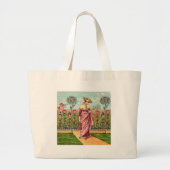 Tuinbloem Antiek Grote Tote Bag (Voorkant)