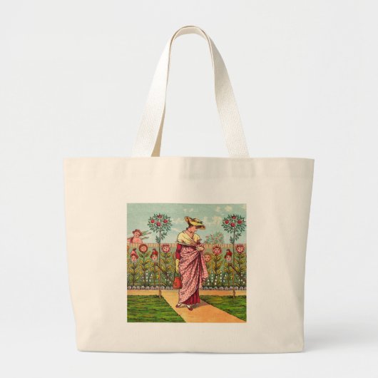 Tuinbloem Antiek Grote Tote Bag (Voorkant)