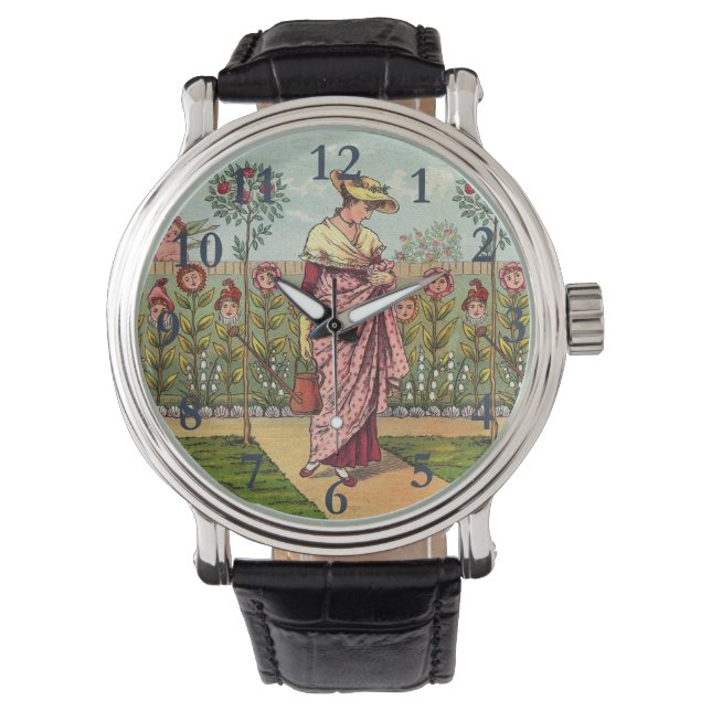 Tuinbloem Antiek Horloge (Voorkant)