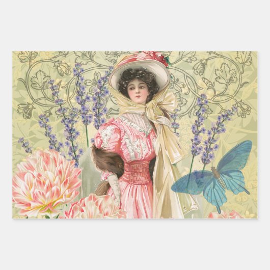 Tuinbloem Antiek Inpakpapier Vel (Voorkant 2)