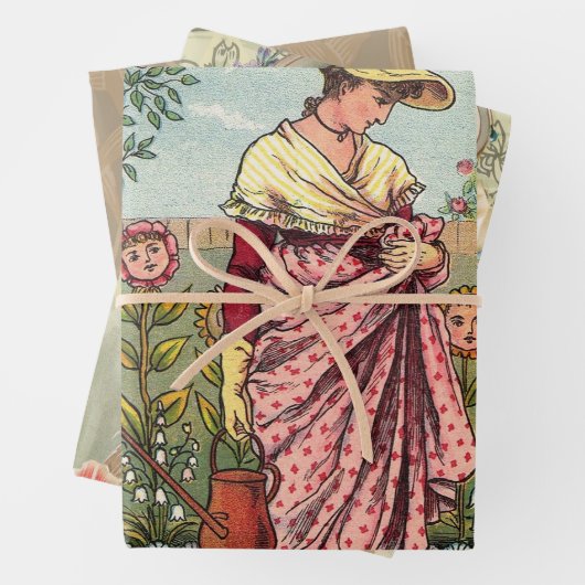 Tuinbloem Antiek Inpakpapier Vel (In situ)