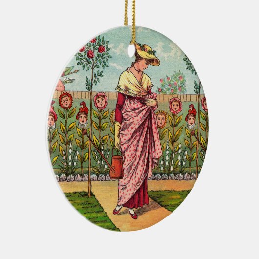 Tuinbloem Antiek Keramisch Ornament (Rechts)