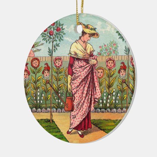 Tuinbloem Antiek Keramisch Ornament (Links)