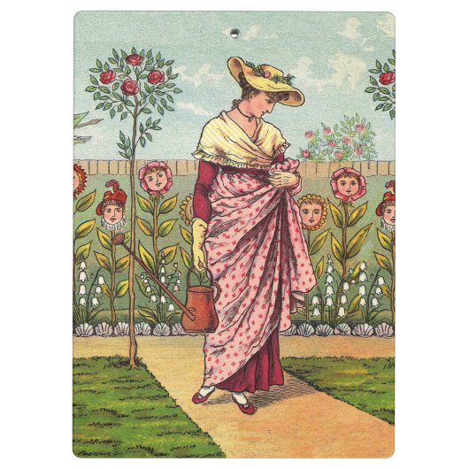 Tuinbloem Antiek Klembord (Achterkant)