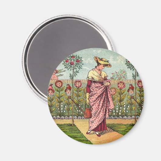 Tuinbloem Antiek Magneet (Voorkant / Achterkant)