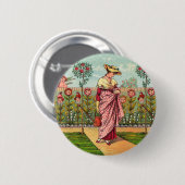 Tuinbloem Antiek Ronde Button 5,7 Cm (Voorkant /achterkant)