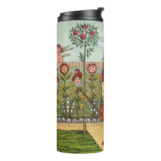 Tuinbloem Antiek Thermosbeker (Gedraaid links)