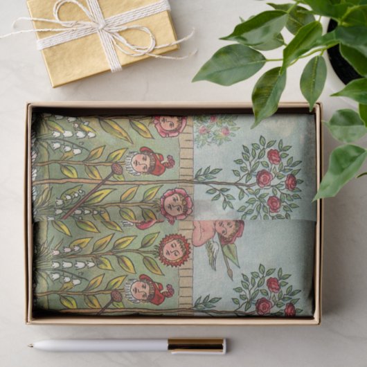 Tuinbloem Antiek Tissuepapier (Geschenk)