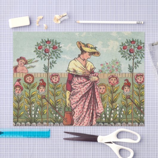 Tuinbloem Antiek Tissuepapier (Craft)