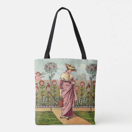 Tuinbloem Antiek Tote Bag (Achterkant)