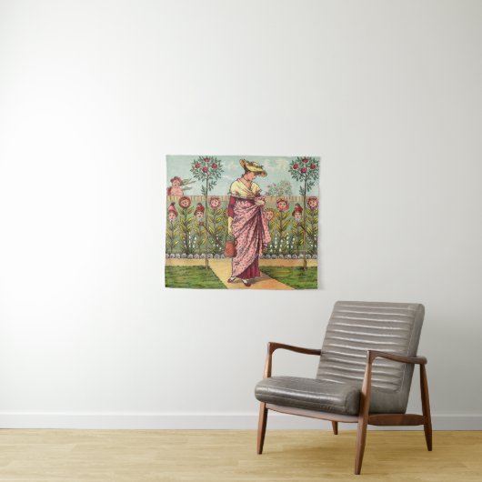 Tuinbloem Antiek Wandkleed (In Situ (horizontaal))