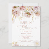 Tuinbloem baby in bloom baby shower-uitnodiging kaart (Voorkant)