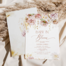Tuinbloem baby in bloom baby shower-uitnodiging
