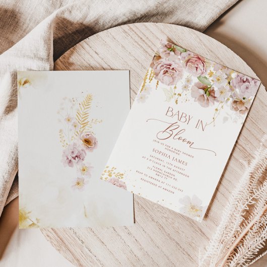 Tuinbloem baby in bloom baby shower-uitnodiging kaart