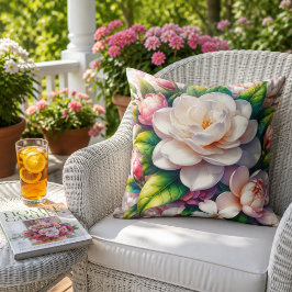 Tuinbloem Gardenia Bloeit met Groene Tuin Bloem Buitenkussen