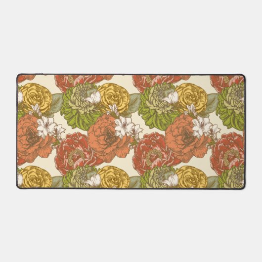 Tuinbloem patroon bureaumat (Voorkant)